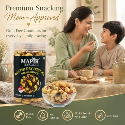 Mapik Roasted Dry Fruits Mix Masala Munch | Premium Trail Mix | Almond,Cashew,Seeds,Makhana & Dried Fruits | High Protein Crunchy Snack | No Palm Oil No Preservatives(200g) — image 7