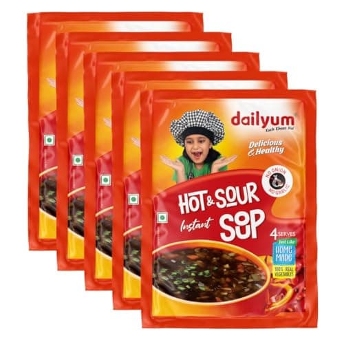 Dailyum Premium Instant Green Vegetable Soup | Pack of 5 |No Onion No Garlic | Ready To Eat Instant Soup | 100% Natural | No MSG | Gluten-free | Serves 4 * 5| 50g Each | Jain — image 8