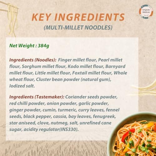 Organic Wisdom-Back to Roots Multi Millet Vegan Noodles | 384 Gm(Contains 2 Packs)| Made With 8 Super Grains | Not Fried - Sun Dried | Junk Free | No Maida, Msg or Refined Oil — image 6