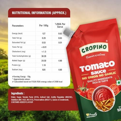 Cropino Tomato Sauce | Ketchup No Onion No Garlic 900 G — image 2
