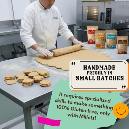 NIHKAN Jowar Millet Crackers - Gluten free | No Maida | High protein | High Fibre - Handmade & baked chai time guilt free snacks - Healthy Millet Snack - No Preservatives & No Baking soda - 100g each (Jowar Peri-Peri Flavour) — image 5