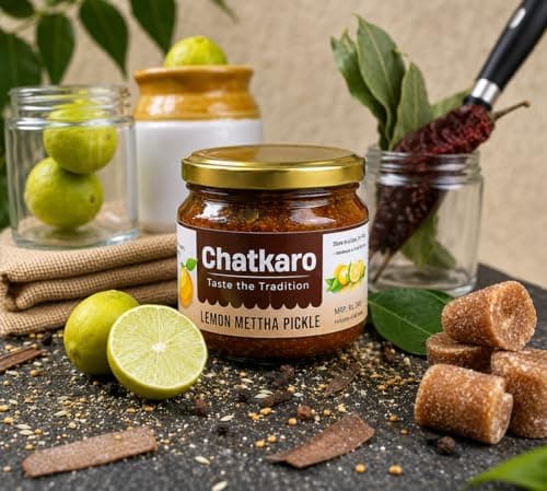 Chatkaro Lemon Pickle with Jaggery 250g | Indian Homemade Nimbu ka Achar with No Onion & Garlic | Sweet & Sour | Traditional Grandma-Style Recipe | Organically Processed | Homemade Achar Traditional Indian Style | Store in Glass Jar | Made With Jaggery | No Sugar | No Chemical Preservatives | No Vinegar — image 4