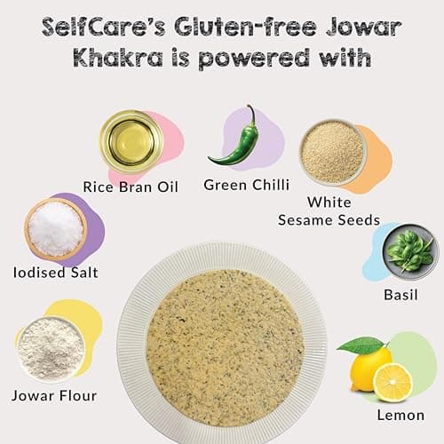 SelfCare By Suman Agarwal Gluten-Free Jowar Khakhra Pack of 1 250g | Roasted-Healthy-Snacks-Crackers-Namkeen-Grocery | Crispy & Chatpata - Tea time - Eat with Dip | Jain & Travel Friendly — image 2