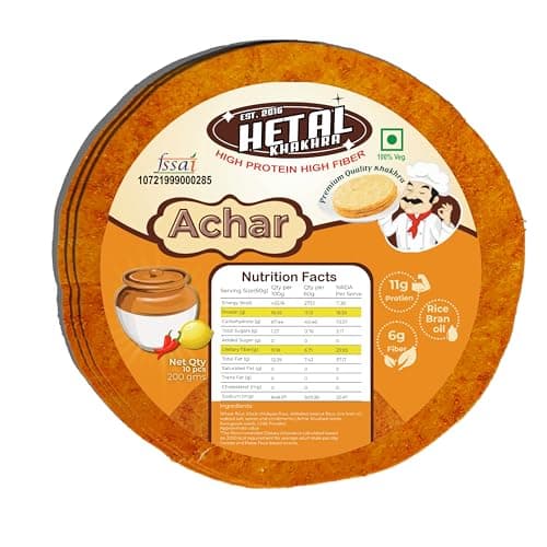 Achar Khakhra | JAIN | Crispy | Ready To Eat | High Protein High Fiber| No Palm Oil | 200g Vacuum Pack Of 2 — image 2