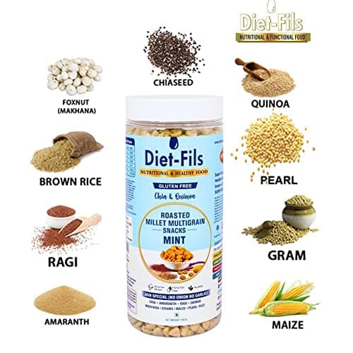 Diet-Fils Jain Special Roasted Multigrain Snacks Mint(No Onion No Garlic Based) Combo (130 gmx3 Pack) — image 4