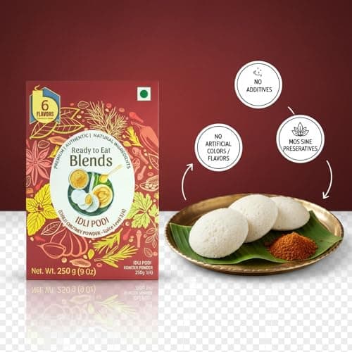 6Flavors Idli Podi Powder 250g | Chutney Powder | Podi Masala South Indian | Gunpowder Podi for Idli, Dosa & Rice | No Onion No Garlic No preservatives | Flavor: (Extra Spicy) — image 3