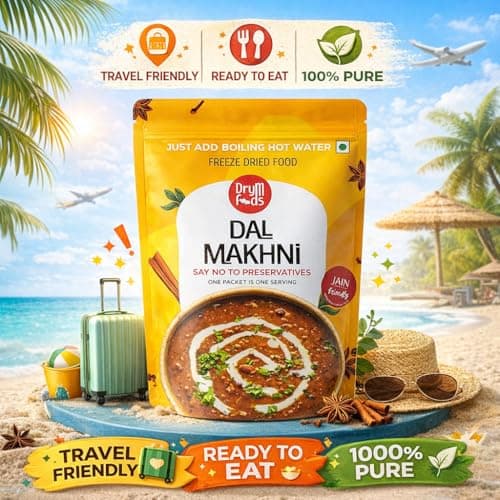 DryM Foods Jain Dal Makhani 250g | Jain Food | Freeze-Dried Ready to Eat | Preservative-Free Authentic Indian Curry | Just Add Hot Water | Travel & Camping Food | Long Shelf Life — image 3