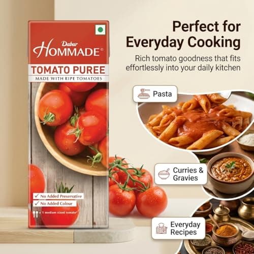 Dabur Hommade Tomato Puree : Made from Ripe Tomatoes with No Added preservatives - 200 gm — image 4