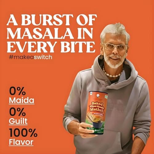 Healthy Master Baked Wheat Masala Mathri 250g | No Maida | No Palm Oil | Crispy Crunchy Healthy Snack | 100% Wheat | Namkeen Mathi — image 5
