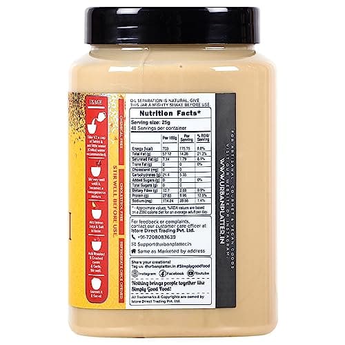Urban Platter Tahini Paste, 1kg (Smooth & Creamy White Sesame Paste, No Additives, Ideal for Hummus, Shawarma Sauce, Baba Ghanoush & Salad Dressings) — image 2