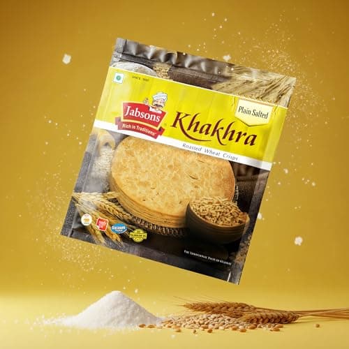 Jabsons Plain Salted Khakhra 100% Roasted | No onion No Garlic | Ready To Eat Vacuum Packed Tea Time Snack | Crispy Diet Friendly Khakhra | Gujarati Traditional Healthy Snacks 180 gm (Pack of 1) — image 7
