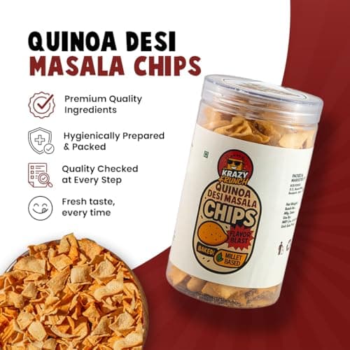Krazy Krunch Quinoa Desi Masala Chips 140 gm| Crunchy Quinoa-Based Snack with Authentic Indian Masala Flavour | Healthy Chips — image 7