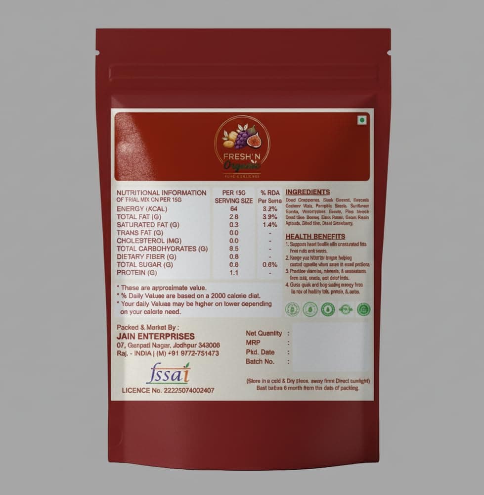Fresh N Organic Panchmeva Dry Fruits Mix | Fit for Fasting Healthy Snacks Mixed Nuts with Almonds Cashews Dates Raisins More (200g) — image 2