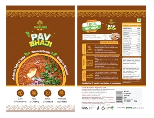 MOSAMBI FEAST Ready-to-Eat Jain Pav Bhaji | 100% Natural Zero Preservatives | Rich Creamy Authentic Indian Street Food | Healthy Vegetarian Meal — image 2