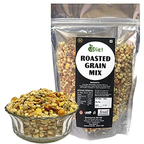 D4Diet Roasted 7- Grain Mix, 200g – Roasted Wheat Flakes, Moong Jor, Soya Bean, Jowar, Bajra, Chana, Pressed Bengal Gram/Healthy Namkeen/Roasted Namkeen