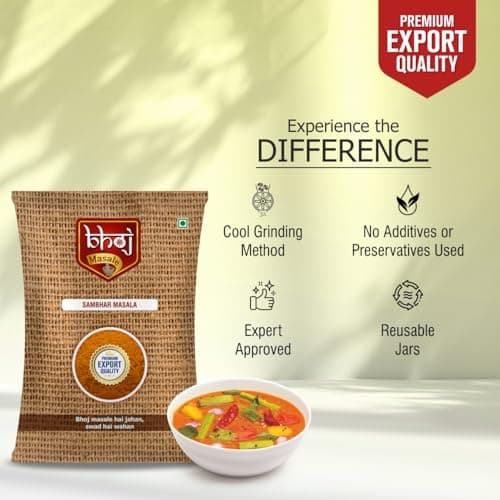 Bhoj Masale Sambhar - 100GM | Aromatic Spice for Flavorful Indian Cooking | For Flavorful Cooking | No Artificial Flavor Added. No onion and no garlic added (Jain Masala) — image 6