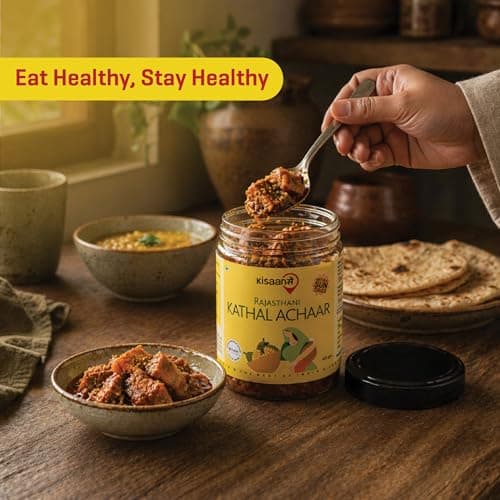 KisaanSay Jackfruit Pickle| Katahal ka Achar | Kathal achaar | 400 GM | Traditional Spicy & Tangy | No Preservatives, No Vinegar | Made in Pure Mustard Oil | Sun-Dried | Homemade Taste | Plastic Jar | No Onion & No Garlic | hodale | palapazham | chakka | kanthal | — image 8