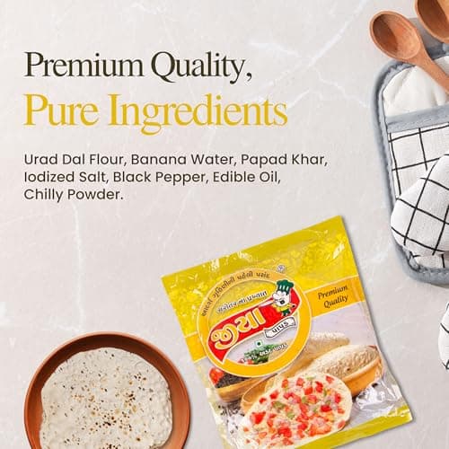 JIYA Banana Water Papad | 500g Pack | 7.5 Inch | 35-40 Papads | Swaminarayan Devotional Snack | Jain-Friendly Papadum Without Onion & Garlic | Crispy Snack for Fasting & Festivals — image 4