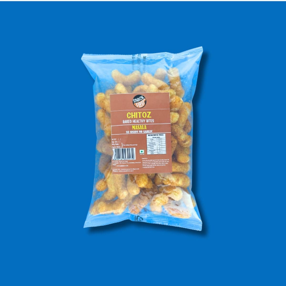 Snack First Baked Puff Corn, Masala Chitoz, Pack of 3, No Onion No Garlic, Jain, Puffed Snack, Corn Puffs, Healthy Snack, Namkeen, 240g — image 3