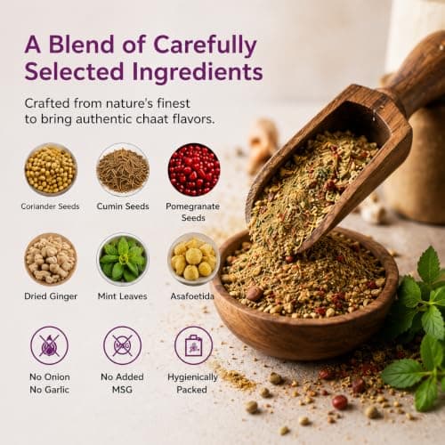 Shasha Chaat Masala 100g - Spice Mix for Tangy and Flavorful Chaat - No Onion or Garlic - From the House of Pansari — image 3