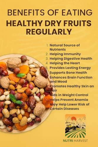 NUTRI HARVEST Premium Dry Fruits Mix pack (Panch Mewa Mix) , Natural Blend of Almonds, Cashews, Black and green Raisins and diced Dates| Fit for Fasting 2*250 (500gram)| (Re-sealable pack for freshness) — image 7