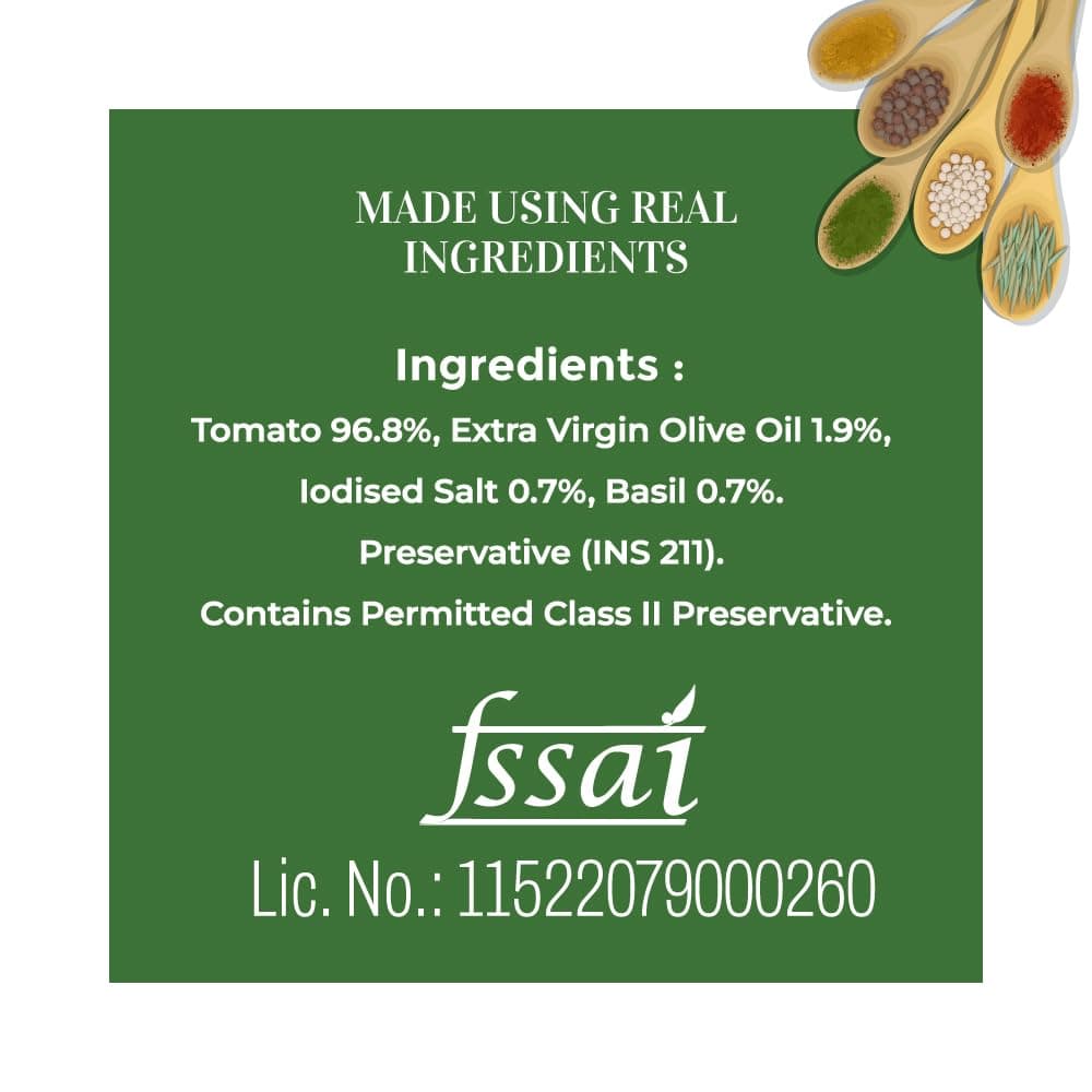 Acasa No Onion No Garlic Basilico Pasta Sauce 500 gm - Jain Tomato Basil Pasta Sauce - Perfect for Pizza Base - Authentic Tomato Basil Flavor - Ideal for Homemade Italian Meals — image 8
