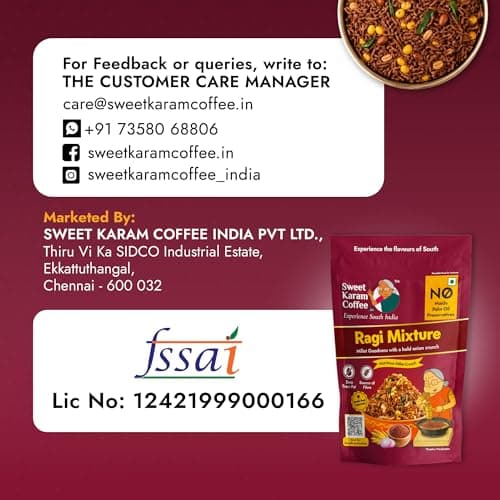 Sweet Karam Coffee Ragi Mixture - 95g | No Palm Oil or Preservatives | Authentic South Indian Savory Snack | Crispy Tea-Time Namkeen | Healthy Millet Mixture — image 6