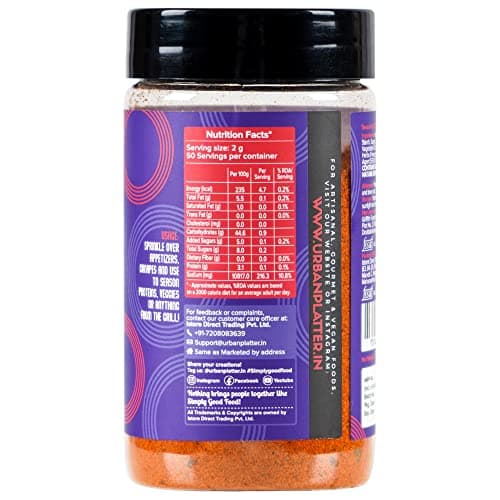 Urban Platter Jain Tandoori Tikka Seasoning, 100g (Smoky BBQ-style Spice Blend | Onion & Garlic- free | Great for Fries, Popcorn, Makhanas & Marinades) — image 2