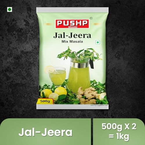 Pushp Brand Jal Jeera Powder (Masala) 500 g Pouch | Pack of 2 | Instant Drink Mix Masala for Refreshing Summer Drink & Chat, Mint & Cumin Blend, No Artificial Colours | Hygienically Packed | — image 2