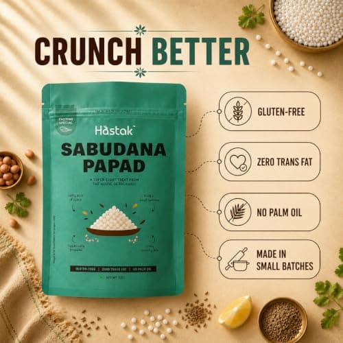 Hastak Sabudana Papad Ready to Fry | For Vrat & Fasting | No Onion & Garlic — image 6