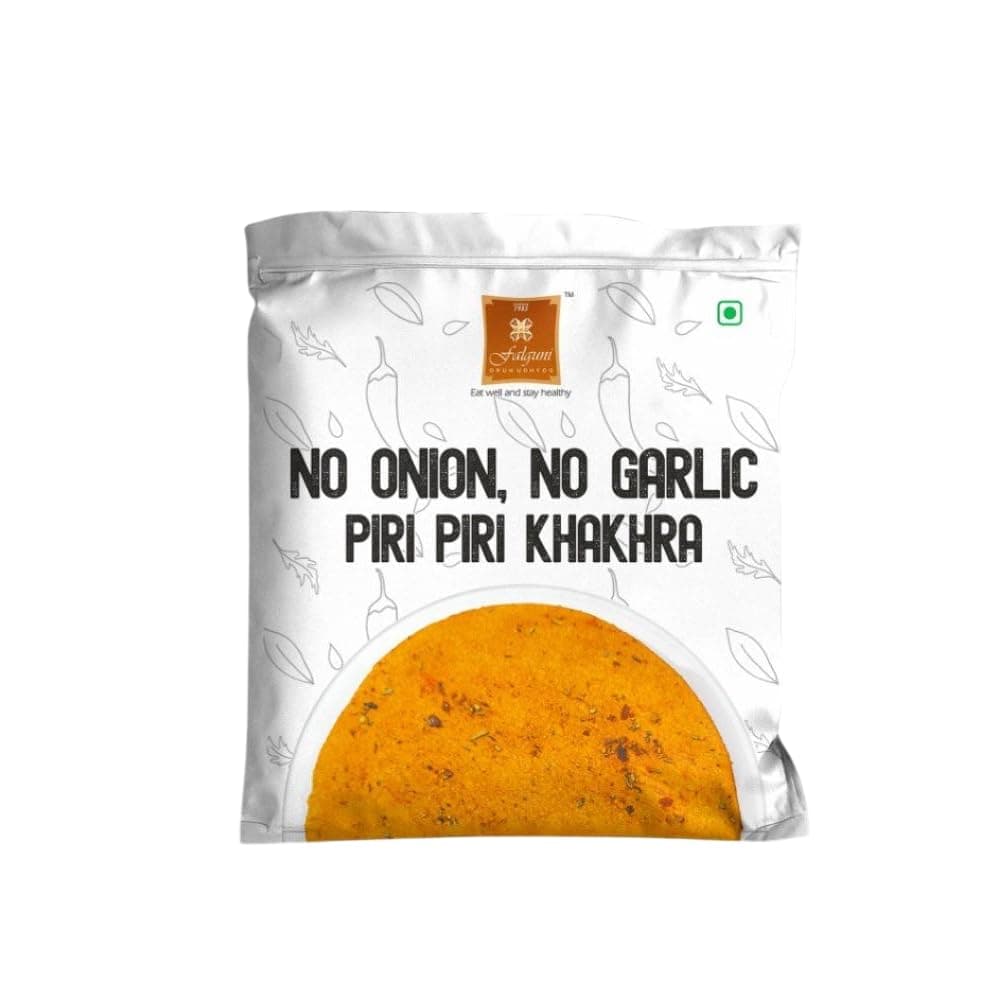 FALGUNI GRUH UDHYOG (FGU) No Onion No Garlic Peri Peri Khakhra | Crispy Roasted Whole Wheat Gujarati Snack | Jain Friendly Tea Time Munchies | 200g