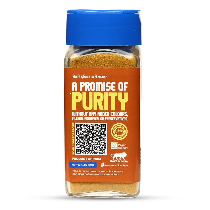 CRISTA 45 gms, Savoury Indian Curry Powder | Multipurpose Flavourful Blend | All Spices Powder | No Added Sugar | No Onion | No Garlic | Vegan | Zero added Colours, Additives & Preservatives — image 3