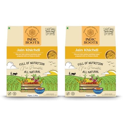 Indic Roots Jain Khichdi, Instant Food, Healthy Food, Ready To Eat Full Meal, No MSG, No Preservatives, 55 Gm (Pack of 4) — image 5