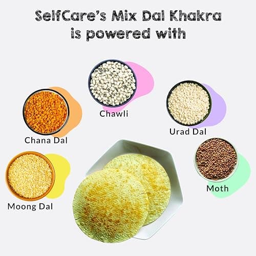 SelfCare By Suman Agarwal Mix Dal & Green Gram Khakhra - (Combo Pack) 250g each | Roasted-Crackers-Namkeen-Grocery | Crispy & Chatpata - Tae time - Eat with Dip | Gluten Free - Jain & Travel Friendly — image 2
