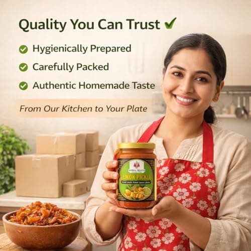 Herbal Heaven NATURAL FOOD Homemade Lemon Pickle 100gm | Sweet & Sour Nimbu Ka Achaar | Authentic Lime Pickle with No Onion No Garlic | Natural Ingredients with No Artificial Preservative — image 6