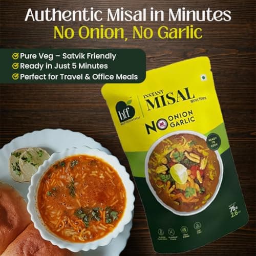 Instant Misal - No Onion, No Garlic | Instant Misal 300g (75g x 4) | Ready To Eat Breakfast Mix, Spicy & Flavorful, Perfect for Busy Mornings. — image 3