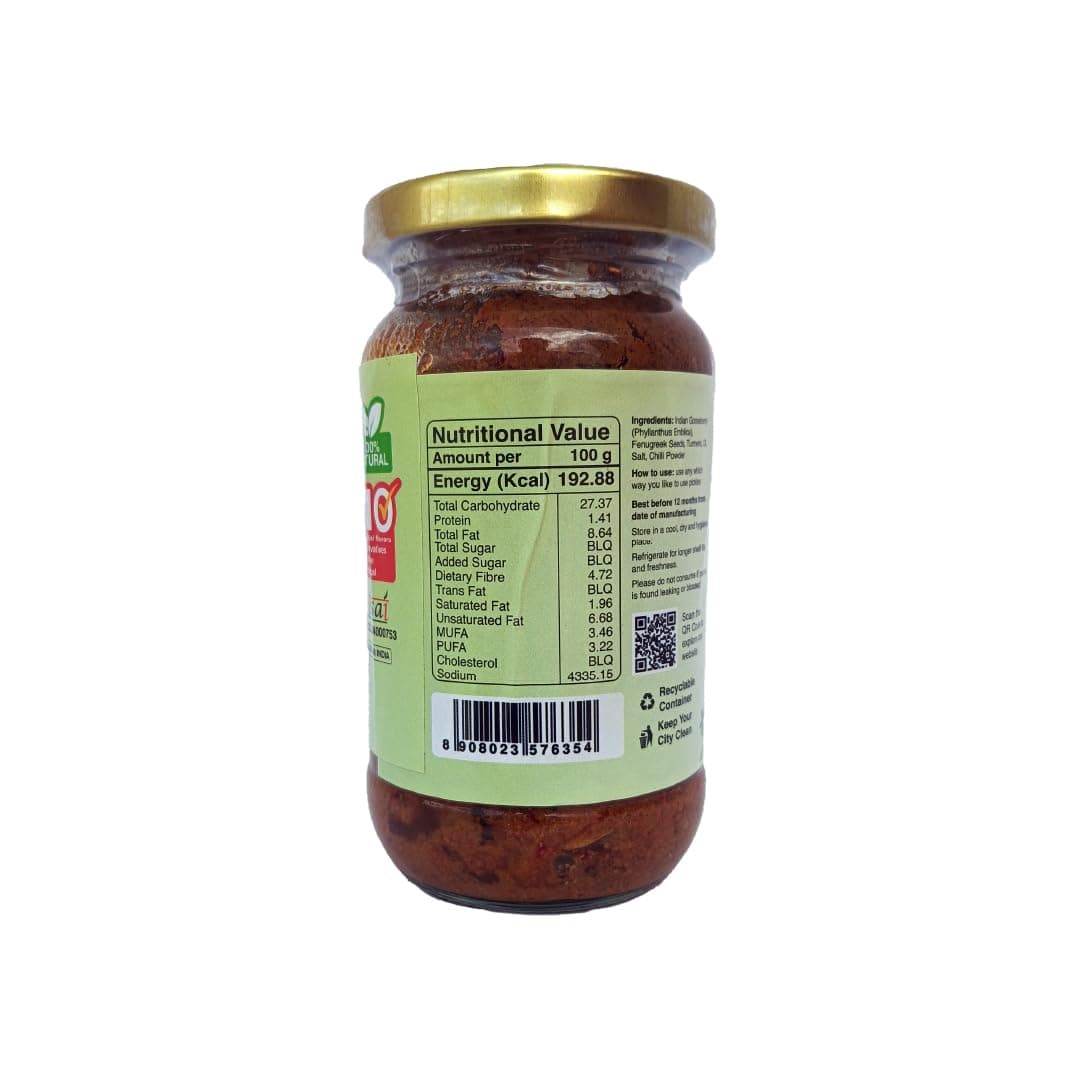 Panchabhootani Indian Gooseberry Pickle 200g | Amla Pickle/Awla Pickle with Masala | Tangy & Salty | Preservatives Free | Less Oil | Fresh & Homemade | Traditional Recipe — image 3