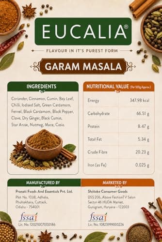EUCALIA Satvik (No Onion - No Garlic) Curry Powder (Sabji Masala) Pack of 4 (50g) | Bold & Aromatic Spice Blend | Rich Colour | No Added Colours or Preservatives | Perfect for Vegetarian Dishes & Everyday Cooking | Sattvik No Onion No Garlic (NONG) | Total 200g — image 2