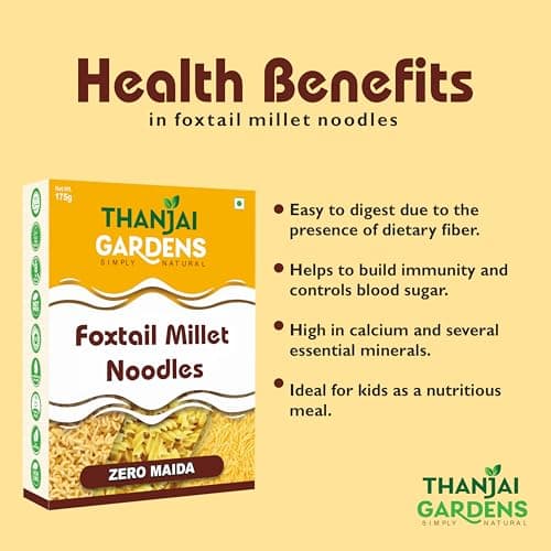 THANJAI GARDENS - SIMPLY NATURAL Foxtail Millet Noodles – Healthy, Nutritious & Nutrient-Rich Instant Noodles | No Maida, No Preservatives No Artificial Color | 175 G Each | Pack of 2 — image 3