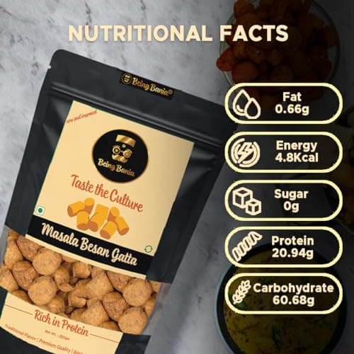 Being Bania Masala Besan Gatta, 250g | Homemade Rajasthani Gatte Sabzi | Marwari Gatta | Healthy and Protein Rich — image 3