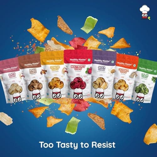 Healthy Master High Protein Healthy Chips Combo 150g (5x30g) | Vegan & Gluten Free Snacks | No Preservatives | Made with Jowar, Ragi, Soya, Quinoa & Oats | No Palm Oil — image 7