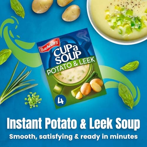 Batchelors Cup A Soup Creamy Potato & Leek Instant Soup Sachets, 107g (4 Pack) | Just Add Hot Water | Low Fat Vegetarian Mix | No Artificial Preservatives — image 5