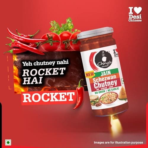 Ching's Secret Jain Schezwan Chutney, No Onion, No Garlic, Dip, Spread, Cook, Ideal for Jain Recipes and Quick Meals, 250g Jar — image 4