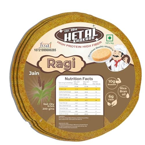 Raagi Khakhra | JAIN | Crispy | Ready To Eat | High Protein High Fiber| No Palm Oil | 200g Vacuum Pack Of 2 — image 8