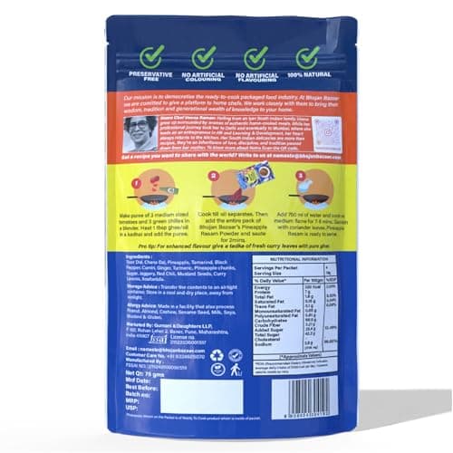 Bhojan Bazaar Pineapple Rasam Powder With Sundried Chunks 75 g | No Onion No Garlic Ready To Cook in 10 min | Serves 4 | Sweet & Tangy South Indian Rasam | Free From Preservatives & Flavours — image 7
