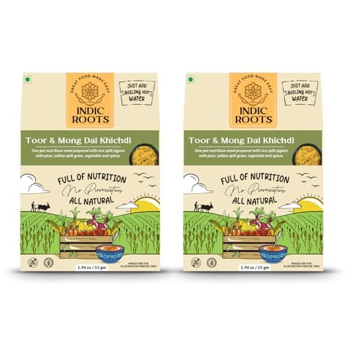 Indic Roots Toor Dal & Moong Dal Khichdi |Instant Food | Healthy | Ready to Eat Full Meal | Gluten Free | No Preservatives, All Natural, Packed Food with no Onion Garlic (Pack of 4) — image 4