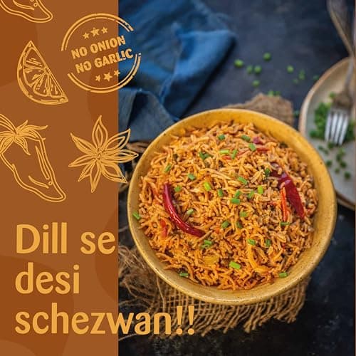 Omas Fresh Jain We-Desi Schezwan Seasoning | No Onion, No Garlic Masala Best for Making Noodles, Pasta, Fried Rice, Nachos (250g, Schezwan) — image 8