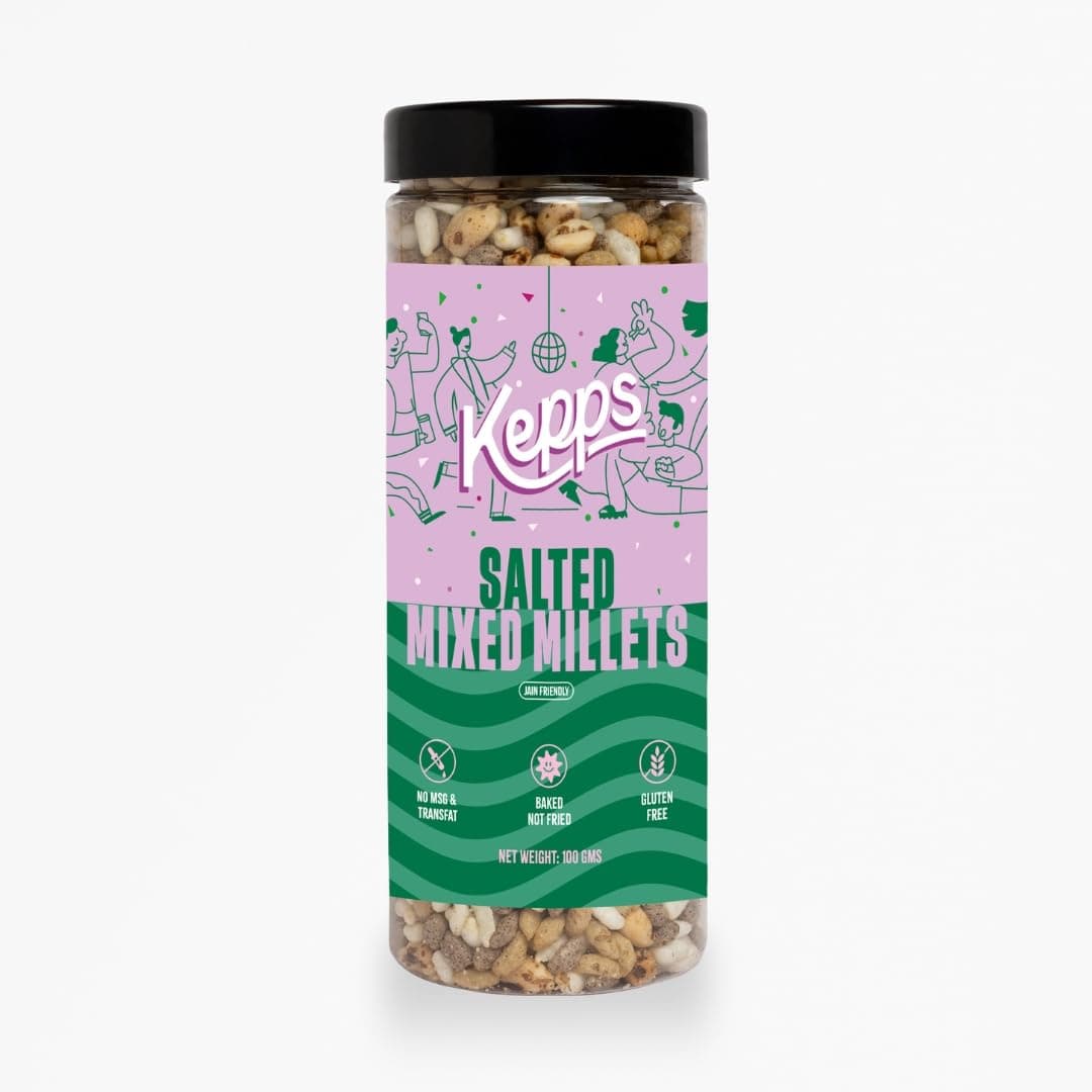 KEPPS Salted Millet Mix | Jain-Friendly Protein Snack | Gluten-Free, High Fiber & Plant Protein | Never Fried, Low-Calorie | Guilt-Free Crunchy Munchies – 100g — image 2