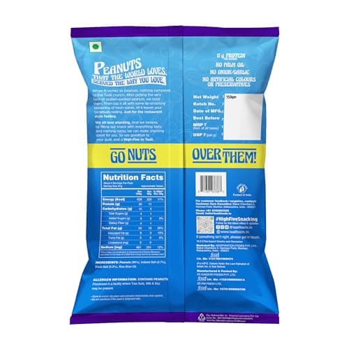 Taali Roasted Peanuts - Salted Peanuts |Crunchy Healthy Snacks | No Trans Fat, Gluten free, Roasted Not Fried (Pack of 4 x 150 gms)(weight may vary) — image 2