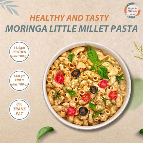 Organic Wisdom-Back to Roots Moringa Little Millet Macaroni, 180 g | Millet Pasta | No Maida, No MSG, No Refined Oil |Rich in Vitamin B & Antioxidants | No Maida, No MSG — image 3